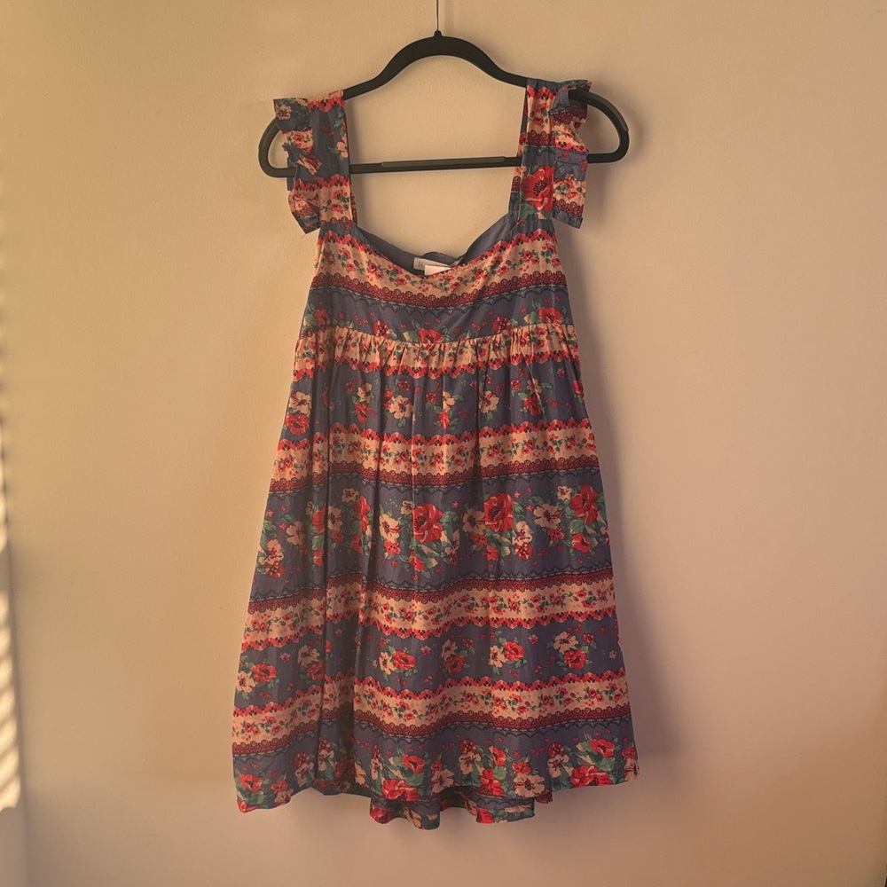 Karlie Blue Floral Casual Dress